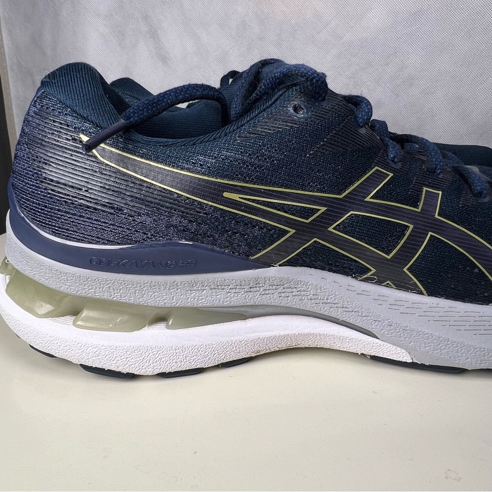 Asics Gel Kayano 28 Womens 10 Navy Yellow Running Sneakers super clean - Picture 5 of 10